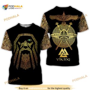 Viking symbol Valhalla Celtic Ragnar Odin 3D Print T-Shirt For Women Men
