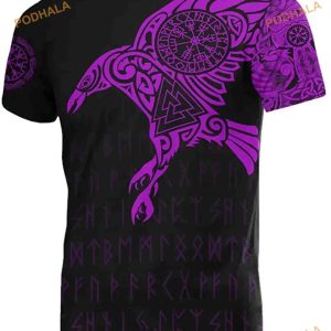 Vikings TV Series Odin Crow Print Streetwear Men Women 3D T-Shirt