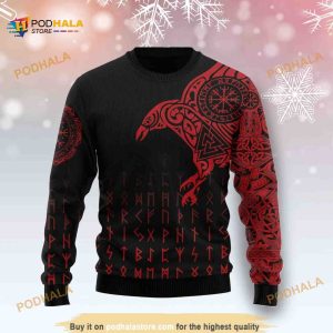 Vikings The Raven of Odin Tattoo Funny Ugly Sweater