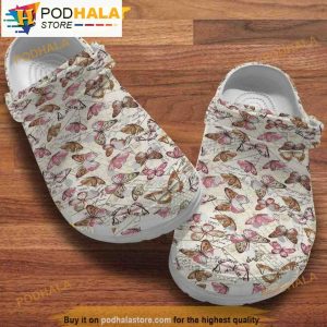 Vintage Butterfly Pattern 3D Funny Crocs