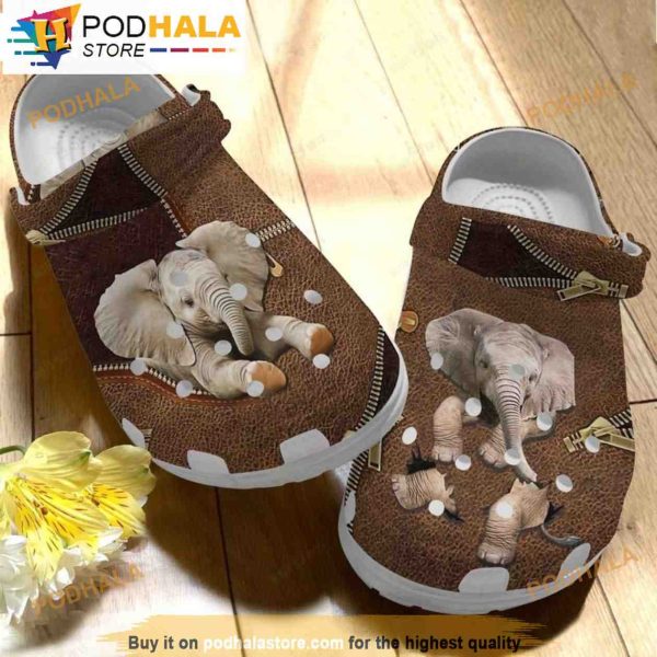 Vintage Cute Elephant 3D Funny Crocs
