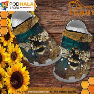 Vintage King Bee 3D Funny Crocs