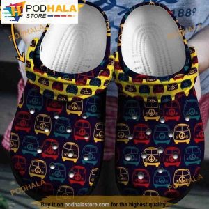 Vintage Mini Van Hippie 3D Funny Crocs Slippers