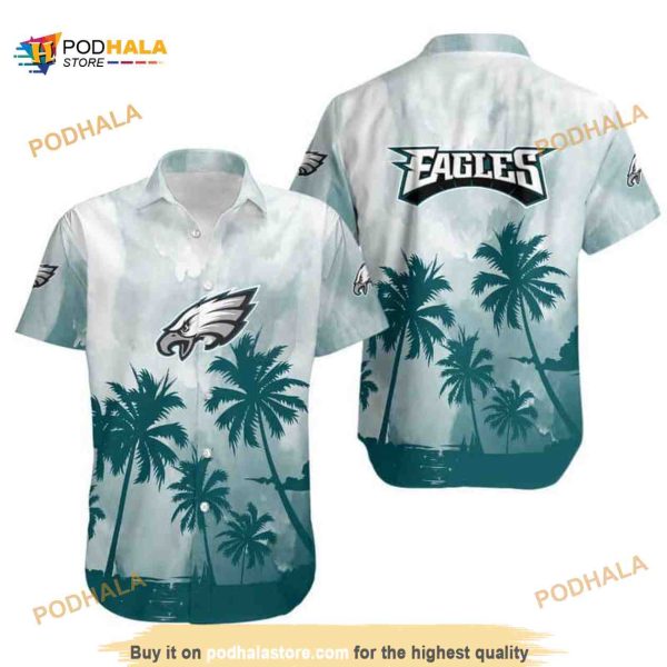 Vintage NFL Philadelphia Eagles Funny Hawaiian Shirt Coconut Trees
