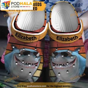 Vintage Personalized Shark 3D Funny Crocs Clogs