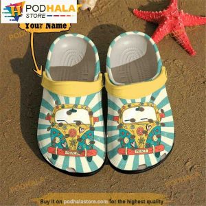 Vintage Personalized Van Hippie 3D Funny Crocs Clog Shoes