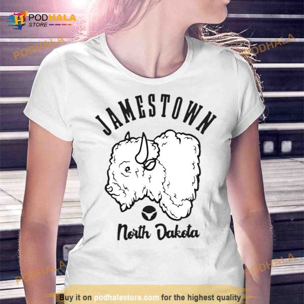 Vintage Style Jamestown North Dakota Buffalo Bison Black Shirt