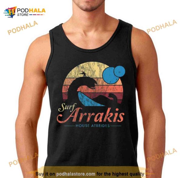 Visit Arrakis Vintage Distressed Surf Dune Sci Fi Shirt