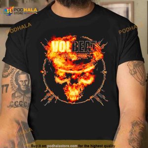 Volbeat Rewind Replay Rebound Skull Fire Shirt