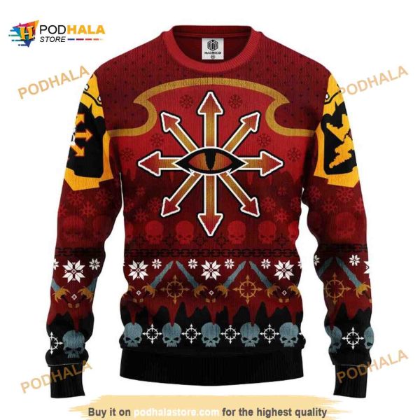 Warhammer 40K Symbol Ugly Xmas Wool Sweater