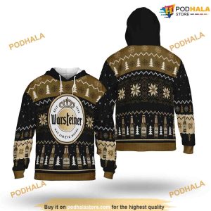 Warsteiner Premium Beer Xmas Ugly Wool Hooded Sweater