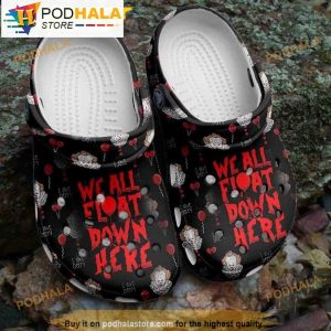 We All Float Down Here It Pennywise 3D Halloween Crocs Slippers