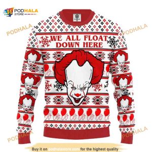 We All Float Down Here Pennywise It Horror Movie Ugly Christmas Sweater