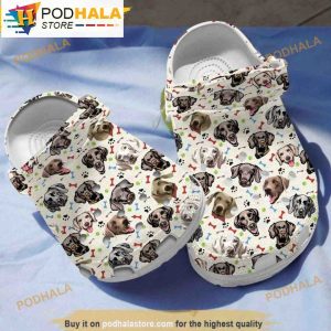 Weimaraner Cartoon Face Dog With Bones For Weimaraner Lovers 3D Funny Crocs