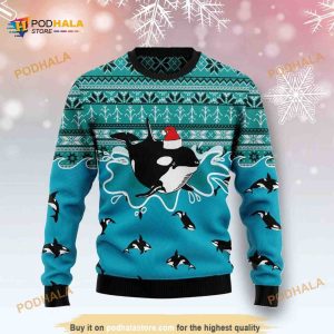 Whale Santa Claus Ugly Christmas Sweater