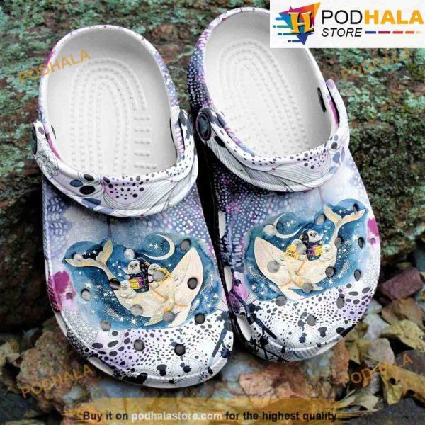 Whale With Baby Seal Magic Ocean Hippie 3D Funny Crocs