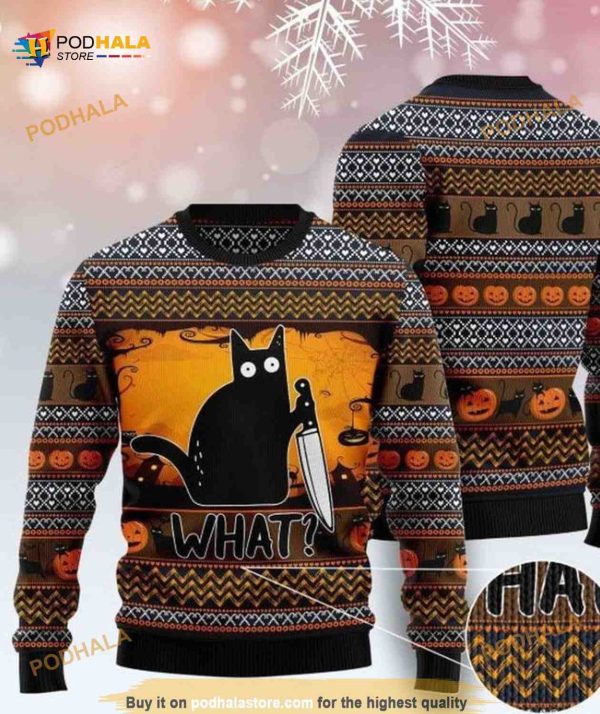 What Chimney Black Cat Ugly Christmas Christmas Occasion Sweater