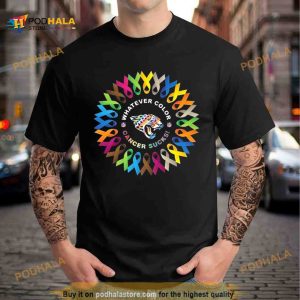 Whatever Color Cancer Sucks NFL Jacksonville Jaguars 2023 Shirt 2