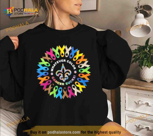 Whatever Color Cancer Sucks NFL New Orleans Saints Shirt