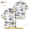 White Aloha Star Wars Spaceships Hawaiian Shirt, Gift For Beach Trip