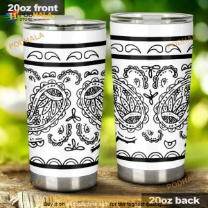 White Bandana Stainless Steel Cup Coffee Tumbler