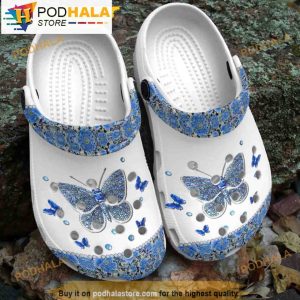 White Butterfly 3D Funny Crocs