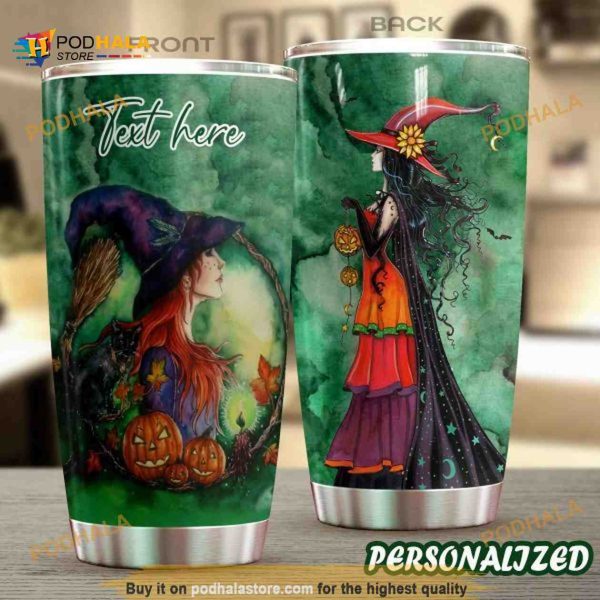 Wicca Halloween Witch Personalized Name Coffee Tumbler