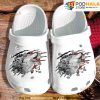 Wolf Scratch Art Usa Flag 3D Funny Crocs