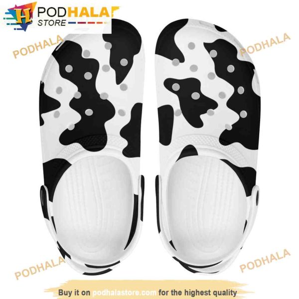 Women’s Cow Black 3D Funny Crocs