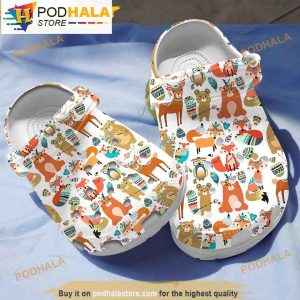 Woodland Tribal Animals Native American 3D Funny Crocs