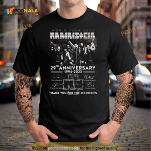 World Tour 2023 Rammstein 29th Anniversary 1994 2023 Thank You For The Memories Signatures Shirt