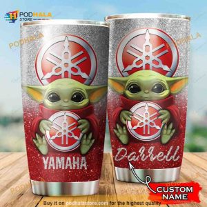 Yamaha Baby Yoda Custom Name Gift Travel Coffee Tumbler