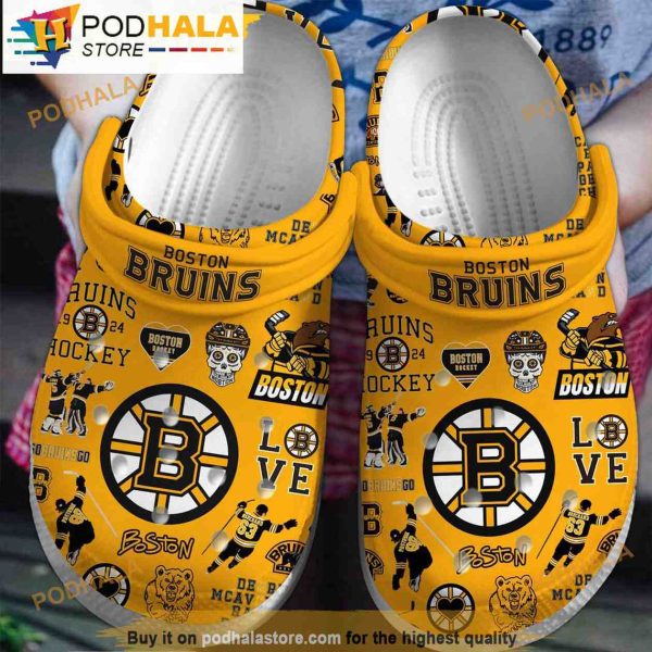 Yellow Bostun Brunis NHL 3D Funny Crocs