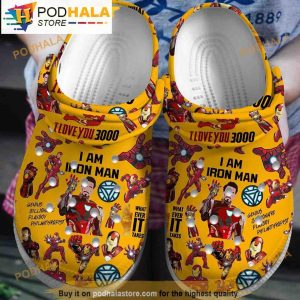 Yellow Iron Man Movie 3D Funny Crocs Slippers