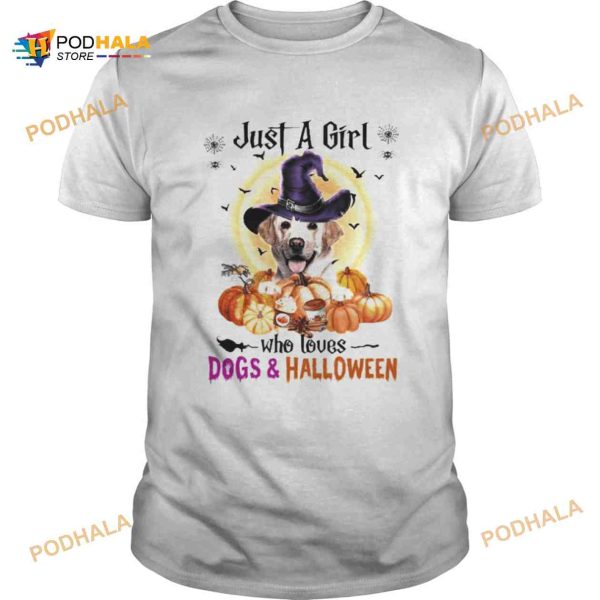 Yellow Labrador Just A Girl Who Loves Dogs And Halloween Shirt