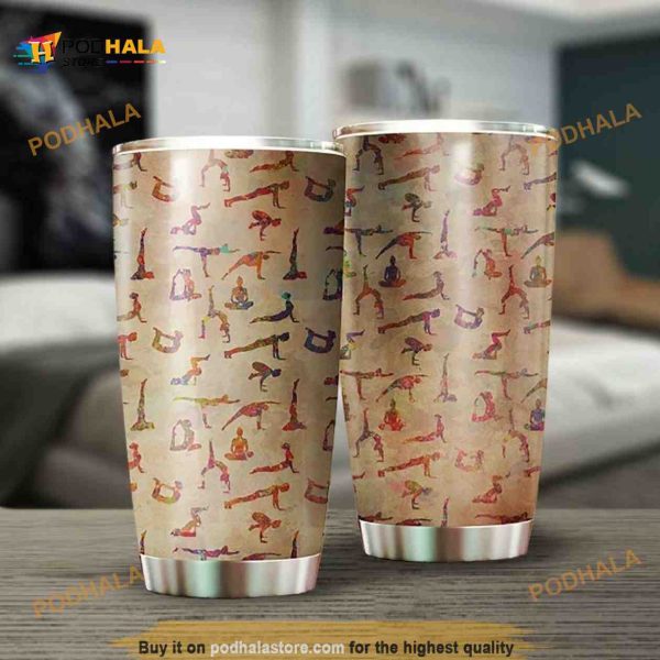 Yoga Pattern Gift For Lovers Travel Coffee Tumbler 3D All Over Print