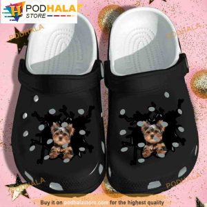 Yorkshire Terrier Wall Broken Dog 3D Funny Crocs