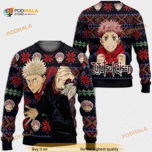 Yuji Itadori Anime Manga Jujutsu Kaisen Anime Christmas Wool Ugly Sweater