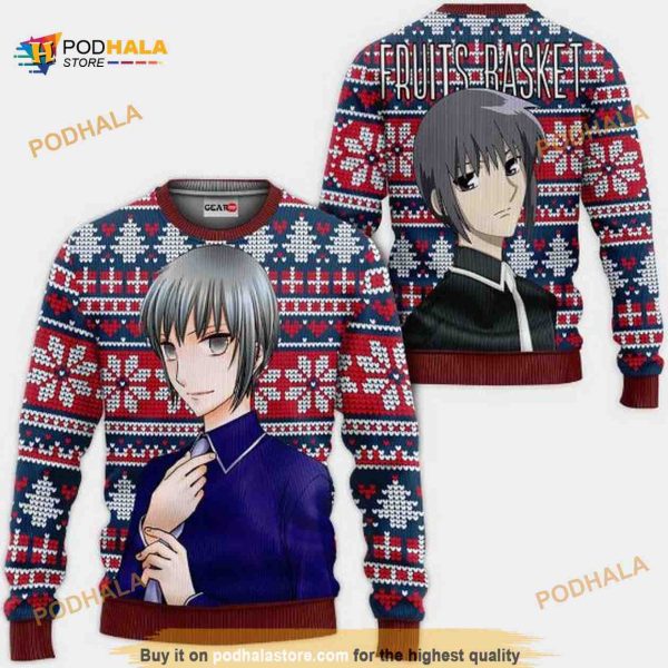 Yuki Sohma Anime Fruits Basket Xmas Funny Ugly Christmas Sweater