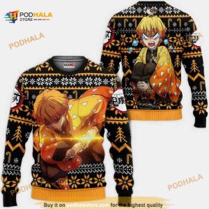 Zenitsu Anime Kimetsu Xmas Funny Ugly Christmas Sweater