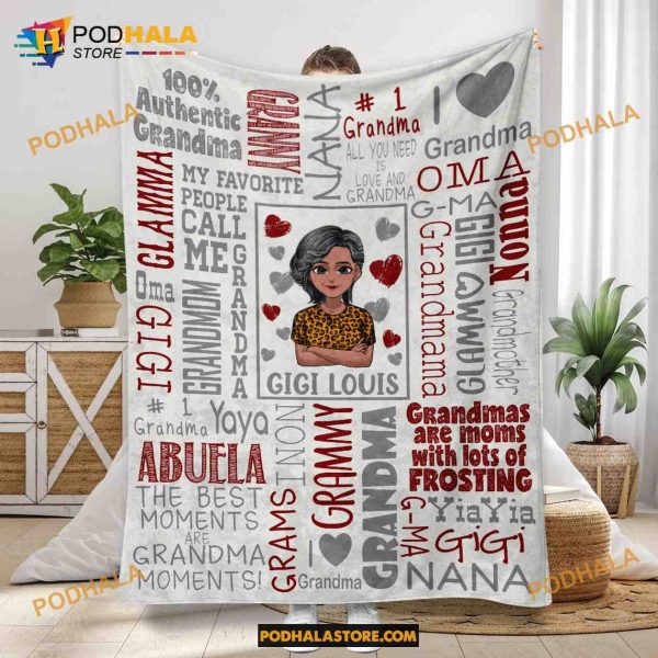100 Authentic Grandma, Personalized Mother’s Day Mother Blanket
