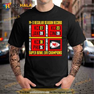 14 3 regular season record super bowl LVII champions Trending Shirt 2