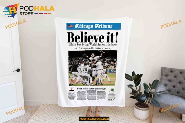 2005 Chicago Baseball Blanket, World Series Champions Newspaper Blanket