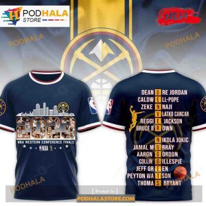 2023 NBA Denver Nuggets Western Conference Finals Champions Blue 3D Hoodie 3