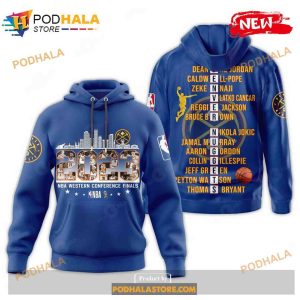2023 NBA Denver Nuggets Western Conference Finals Champions Blue Sweatshirt 3D Hoodie 1
