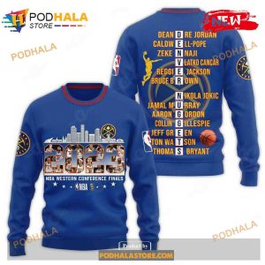 2023 NBA Denver Nuggets Western Conference Finals Champions Blue Sweatshirt 3D Hoodie 2