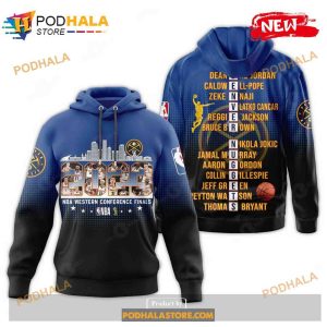 2023 NBA Denver Nuggets Western Conference Finals Champions Gradient Sweatshirt 3D Hoodie 1