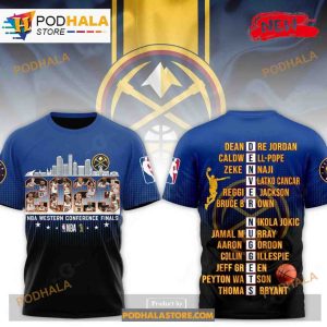 2023 NBA Denver Nuggets Western Conference Finals Champions Gradient Sweatshirt 3D Hoodie 3
