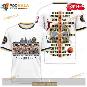 2023 NBA Denver Nuggets Western Conference Finals Champions White Sweatshirt 3D Hoodie 3