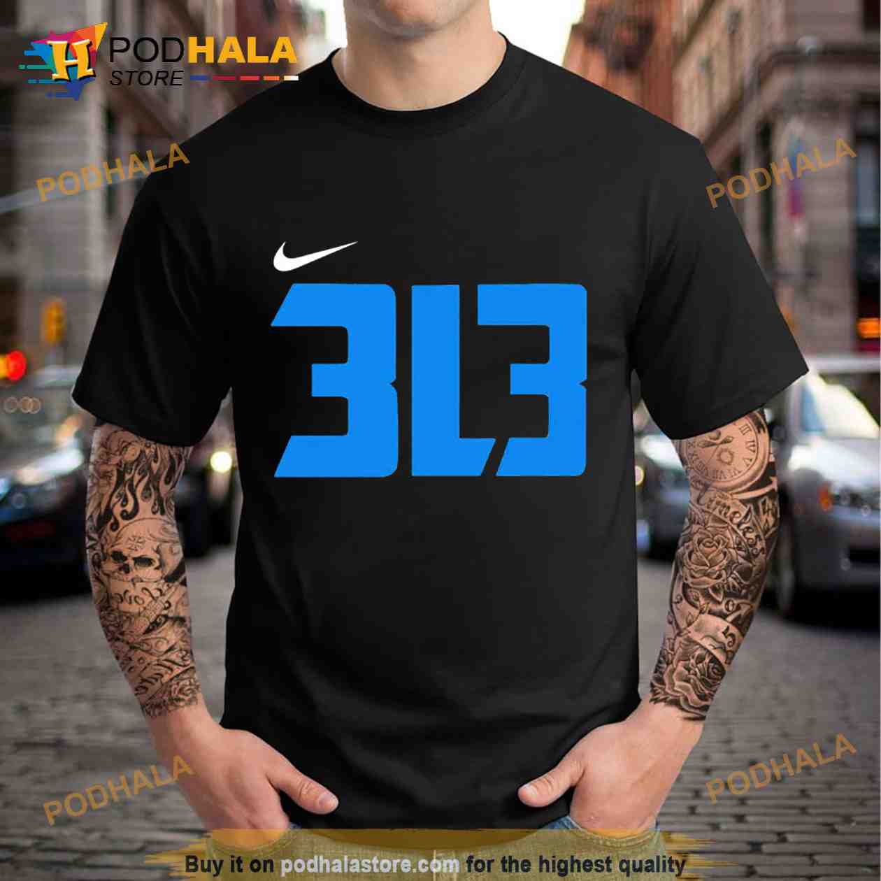 detroit lions 313 shirt' Men's T-Shirt